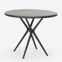 Set tavolo rotondo 80cm nero 2 sedie polipropilene Bardus Dark 