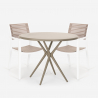 Set tavolo rotondo 80cm beige 2 sedie polipropilene design Fisher Saldi