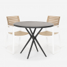 Set 2 sedie design moderno tavolo nero rotondo 80cm Fisher Dark Saldi