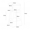 set bar cucina 4 sgabelli industriale tavolino legno 60x60cm mason 