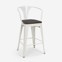 set tavolino industriale legno metallo 60x60cm 4 sgabelli mason noix wood 