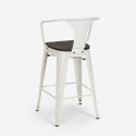 set tavolino industriale legno metallo 60x60cm 4 sgabelli mason noix wood 