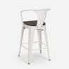 set tavolino industriale legno metallo 60x60cm 4 sgabelli mason noix wood 