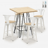 set bar cucina tavolino alto 60x60cm 4 sgabelli mason top light Offerta