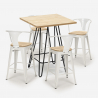 set bar cucina tavolino alto 60x60cm 4 sgabelli mason top light Scelta