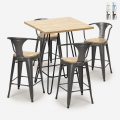set bar cucina tavolino alto 60x60cm 4 sgabelli mason top light Promozione