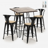 set bar cucina 4 sgabelli tavolino alto 60x60cm mason noix top light Saldi
