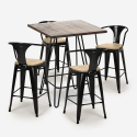 set bar cucina 4 sgabelli tavolino alto 60x60cm mason noix top light Modello