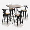 set bar cucina 4 sgabelli tavolino alto 60x60cm mason noix top light Modello
