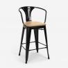set bar cucina 4 sgabelli tavolino alto 60x60cm mason noix top light Caratteristiche
