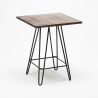 set bar cucina 4 sgabelli tavolino alto 60x60cm mason noix top light 