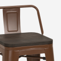 set tavolino legno metallo 60x60cm 4 sgabelli mason noix steel top 