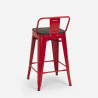 set tavolino legno metallo 60x60cm 4 sgabelli mason noix steel top 