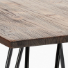 set tavolino legno metallo 60x60cm 4 sgabelli Lix mason noix steel top 