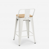 set bar industriale 4 sgabelli tavolino 60x60cm mason steel top light 