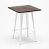 set bar 4 sgabelli tavolino alto legno metallo 60x60cm bruck white Acquisto