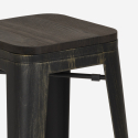 set tavolino bar alto 60x60cm 4 sgabelli legno industriale bent Caratteristiche