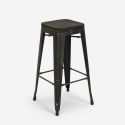 set bar 4 sgabelli legno industriale tavolino alto 60x60cm bent black Scelta