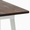 set bar industriale 4 sgabelli legno tavolino alto 60x60cm bent white Stock