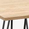 set bar cucina 4 sgabelli Lix legno tavolino alto industriale 60x60cm oudin Stock