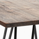 set tavolino industriale 60x60cm 4 sgabelli legno metallo oudin noix Stock