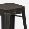 set tavolino industriale 60x60cm 4 sgabelli Lix legno metallo oudin noix Misure