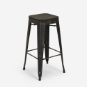set bar cucina 4 sgabelli legno tavolino alto industriale 60x60cm oudin Scelta