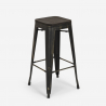 set bar cucina 4 sgabelli legno tavolino alto industriale 60x60cm oudin Scelta
