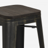 set bar cucina 4 sgabelli legno tavolino alto industriale 60x60cm oudin Caratteristiche