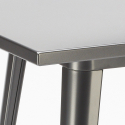 set bar cucina tavolino alto metallo 60x60cm 4 sgabelli legno buch 