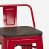 set bar cucina tavolino alto metallo 60x60cm 4 sgabelli legno buch 