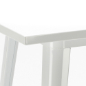 set bar 4 sgabelli tavolino industriale metallo bianco 60x60cm buch white 