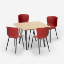 Set 4 sedie tavolo quadrato 80x80cm design industriale Claw Light Prezzo