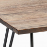 Set tavolo quadrato 80x80cm 4 sedie legno metallo stile industriale Claw 