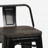 set bar industriale 4 sgabelli tavolino 60x60cm legno metallo peaky 