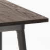 set bar industriale 4 sgabelli Lix tavolino 60x60cm legno metallo peaky 