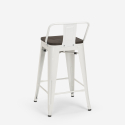 set 4 sgabelli tavolino industriale 60x60cm legno metallo peaky black 