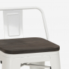 set 4 sgabelli tavolino industriale 60x60cm legno metallo peaky black 