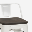 set 4 sgabelli legno metallo tavolino industriale 60x60cm peaky white 