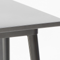 set tavolino industriale metallo 60x60cm 4 sgabelli legno bucket steel 