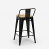 set tavolino metallo nero 60x60cm 4 sgabelli bar cucina bucket steel black 