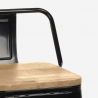 set tavolino metallo nero 60x60cm 4 sgabelli bar cucina bucket steel black 