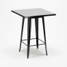 set tavolino metallo nero 60x60cm 4 sgabelli bar cucina bucket steel black 