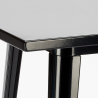 set tavolino metallo nero 60x60cm 4 sgabelli Lix bar cucina bucket steel black 