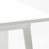 set bar 4 sgabelli Lix industriale tavolino 60x60cm bianco bucket steel white 