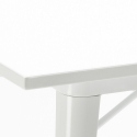 set tavolo quadrato design industriale Lix 80x80cm 4 sedie wrench light 