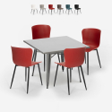 set 4 sedie tavolo quadrato 80x80cm Lix design industriale wrench Offerta