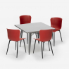 set 4 sedie tavolo quadrato 80x80cm Lix design industriale wrench Caratteristiche
