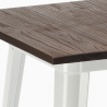 set 4 sgabelli bar tavolino 60x60cm legno metallo bruck wood white 
