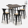 set bar cucina industriale tavolino 60x60cm 4 sgabelli bruck top light Saldi